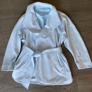 BNWOT Lululemon Sofstreme Belted wrap in powder blue sz xs/s (fits larger)